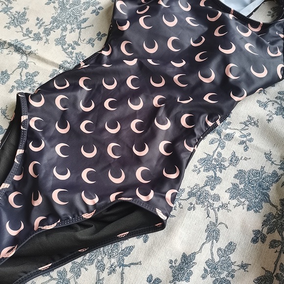 Marine Serre Moon Print Open Back On Piece Swimsuit - Picture 8 of 8